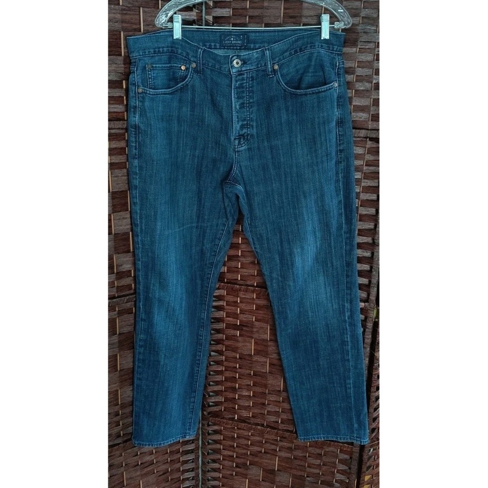Lucky Brand 121 Heritage Slim Jeans Mens 38x32 Tag* Button Fly Cotton Spandex